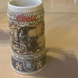 Vintage Coors Beer Stein with Classic Artwork 1989